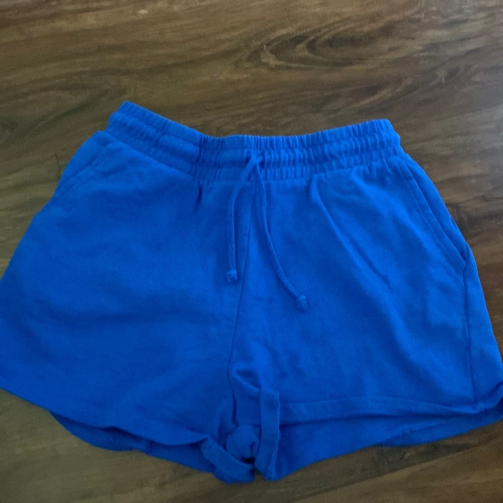 blue zara shorts